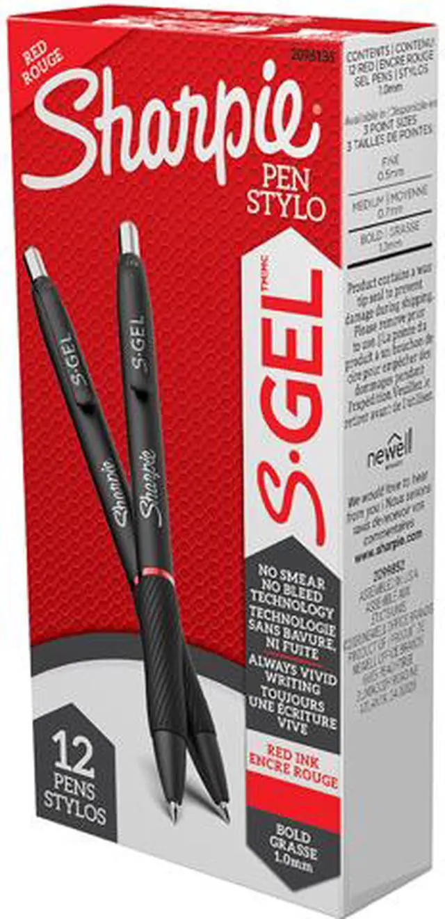 Main image of Sanford 2096136 S-Gel Retractable Gel Pen, Bold 1 mm, Red Ink, Black Barrel