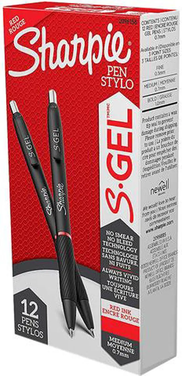 Main image of Sanford 2096158 S-Gel Pen, 0.7mm, Red Ink, Black Barrel