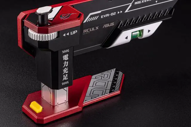 Alt view image 4 of 6 - ASUS ROG Herculx EVA-02 Edition Graphics Card Holder (Tool-free design, Included spirit level, Solid zinc alloy, 72-128mm, Aura Sync, XH01/EVA// )