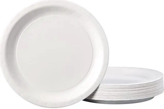 Main image of Hoffmaster PL7095 Coated Paper Dinnerware, Plate, 9", White, 50/Pack, 10 Packs/Carton, 1 Carton