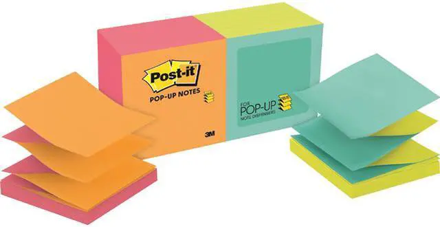 Main image of Post-it R330-N-ALT Original Pop-up Refill, Alternating Cape Town Colors, 3 x 3, 100-Sheet, 12/Pack