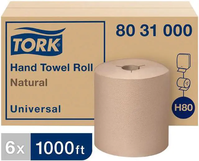 Main image of Tork 8031000 Universal Hand Towel Roll, Notched, 8" x 1000 ft, Natural, 6 Rolls / Carton