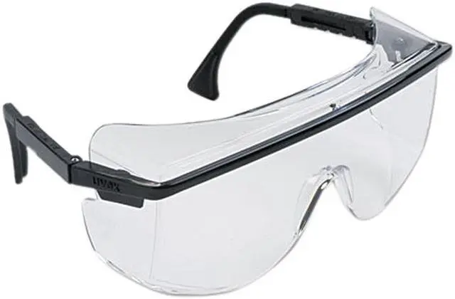 Main image of Uvex 763-S2500 Astro OTG 3001 Wraparound Safety Glasses, Black Plastic Frame, Clear Lens
