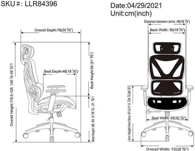 Alt view image 10 of 11 - Lorell 84396 High-Back Mesh Chair