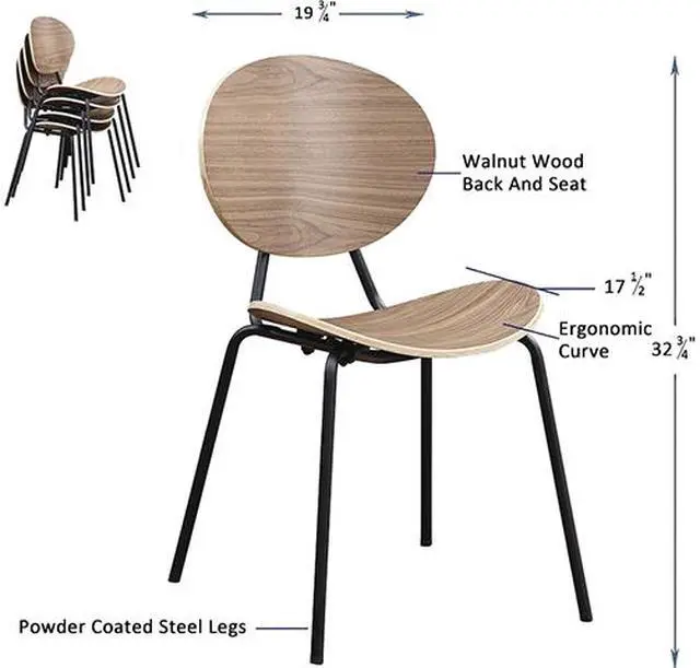 Alt view image 7 of 8 - Lorell 42962 Bentwood Cafe Chairs