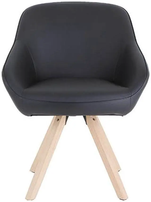 Alt view image 2 of 2 - Lorell 68564 Natural Wood Legs Modern Guest Chair