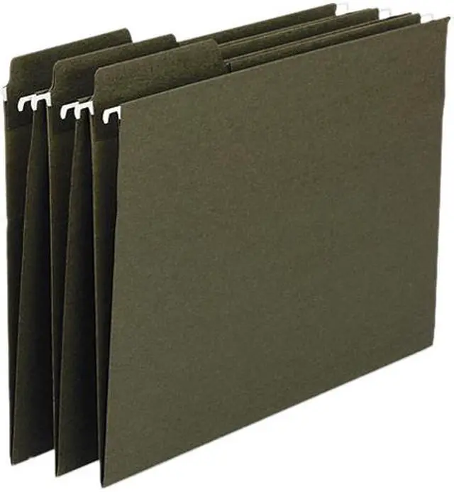 Main image of Smead 64137 Standard Green 100% Recycled FasTab Hanging Folder - 8.50" Width x 14" Length Sheet Size - 1/3 Tab Cut - Assorted Position Tab Location - 20 / Box, 1 Box