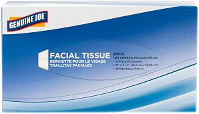Main image of Genuine Joe 26100 2-Ply Facial Tissues GJO26100 - White - 30 Boxes / Carton