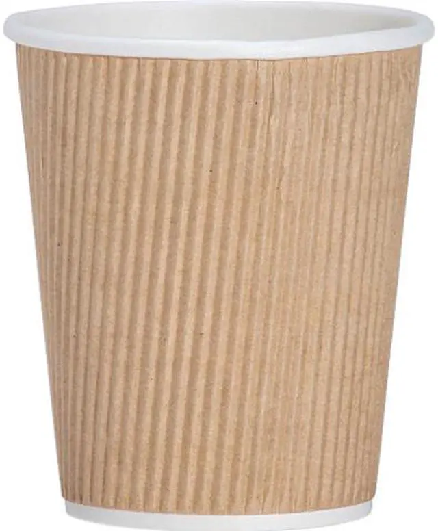 Main image of Genuine Joe 11255CT Ripple Hot Cups, Brown, 8 Fl. Oz. - 500/Carton