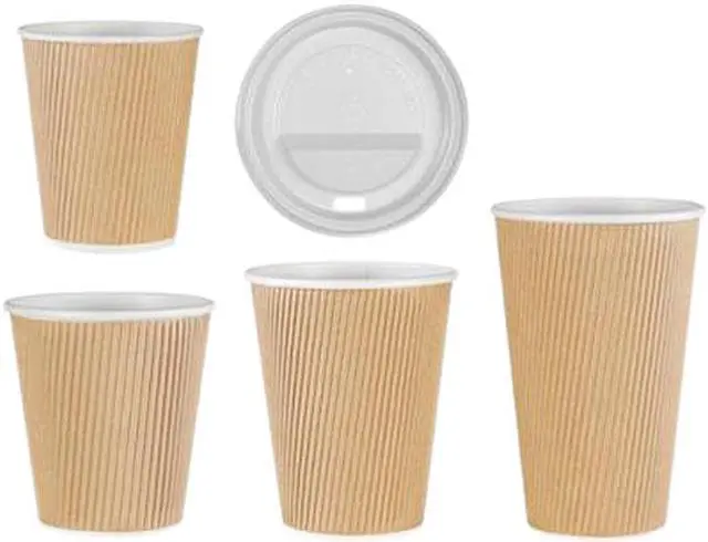 Alt view image 2 of 2 - Genuine Joe 11256CT Ripple Hot Cup 10 oz - 500/Carton – Brown