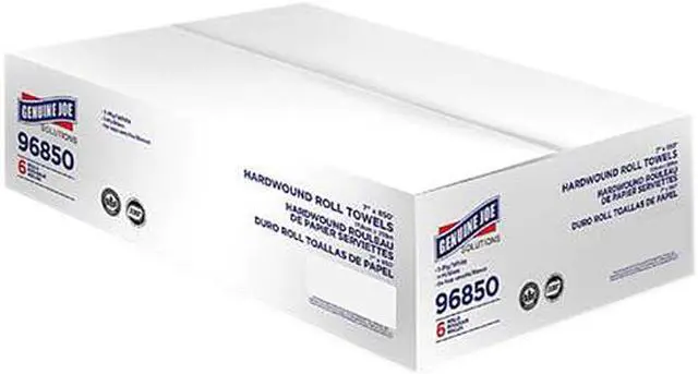 Alt view image 2 of 2 - Genuine Joe 96850PL Solutions 850' Hardwound Paper Towels, 1 Ply - 7.00" x 850.00 ft. - 390 / Pallet