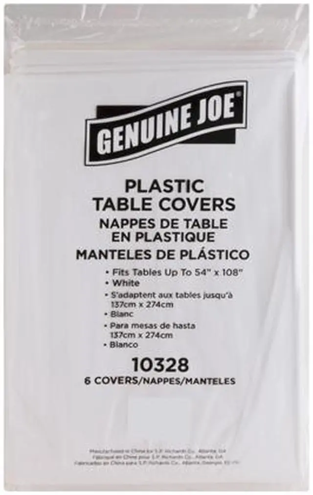 Alt view image 2 of 2 - Genuine Joe 10328CT Plastic Rectangular Table Covers