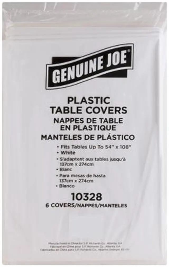 Alt view image 2 of 2 - Genuine Joe 10325CT Plastic Rectangular Table Covers