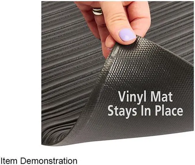 Alt view image 3 of 3 - Genuine Joe 02053 Air Step Anti-Fatigue Mat - Warehouse, Indoor - 60 ft Length x 36" Width x 0.38" Thickness - Vinyl, Vinyl Foam - Black