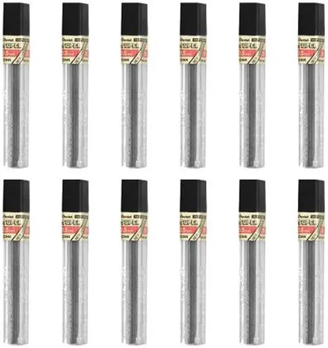 Alt view image 2 of 2 - Pentel C5052HBX Hi-Polymer Lead, 0.5 mm, Fine, 2H, 144/BX, Black Pencil Refill
