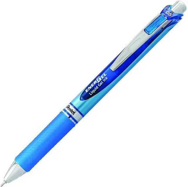 Main image of Pentel BLN75-C EnerGel RTX Retractable Gel Pen, Fine 0.5mm, Blue Ink, Silver/Blue Barrel