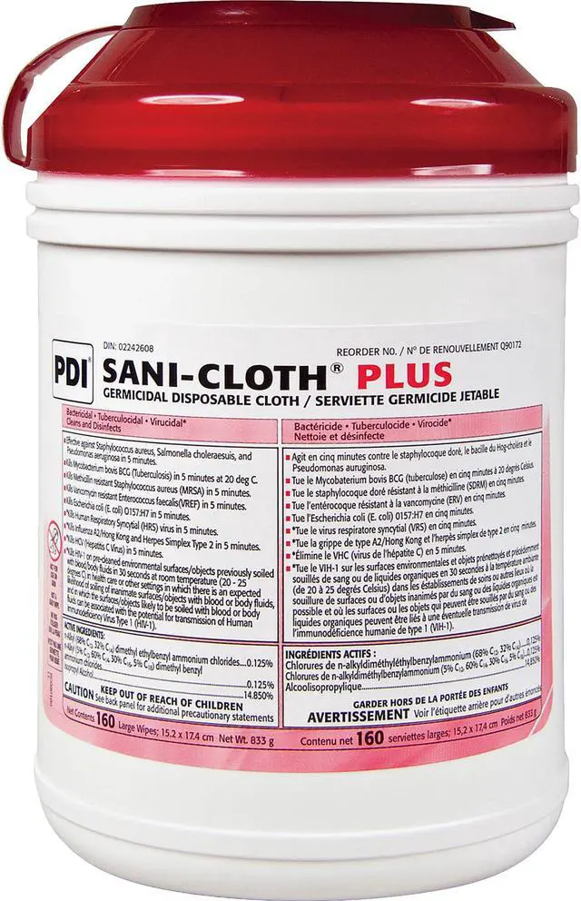 Main image of Sani Professional PSCP077072CT Nice-Pak Sani-Cloth Plus Germicidal Cloth Wipes 1920 / Carton - White