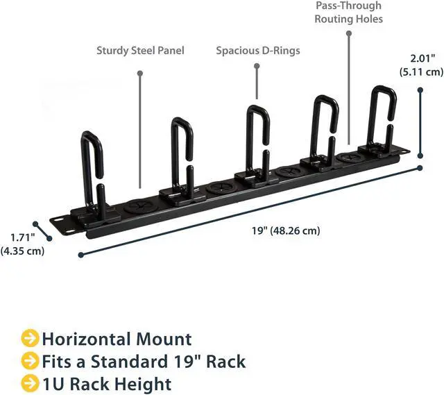 Main image of StarTech.com 1U Server Rack Cable Management Panel - Cable Manager