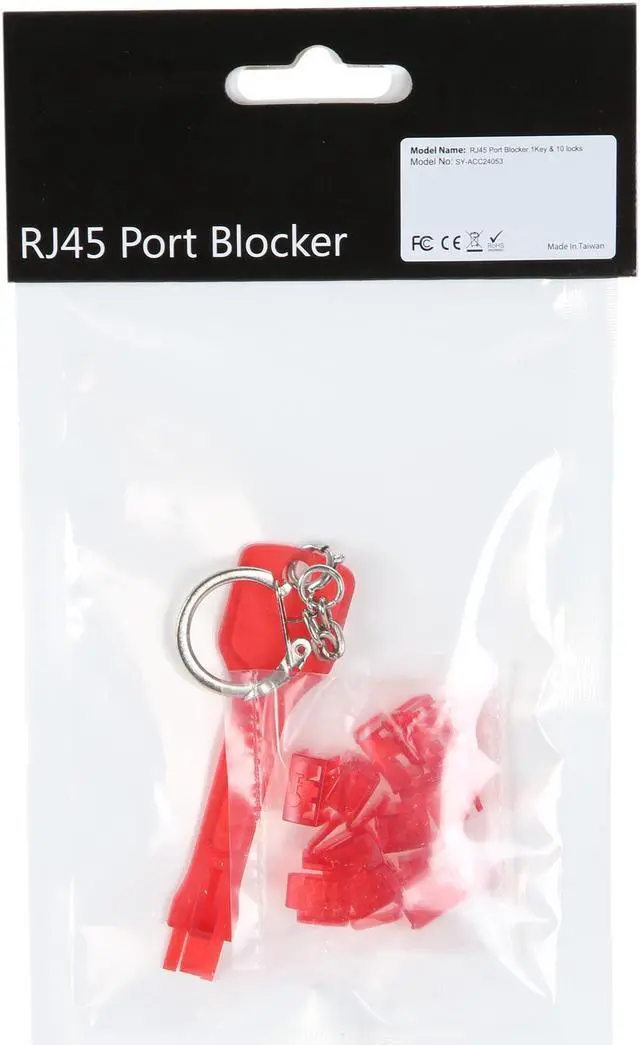 Alt view image 3 of 7 - Syba SY-ACC24053 Locking RJ45 Port Dust Blocker with Removal Keys Tool