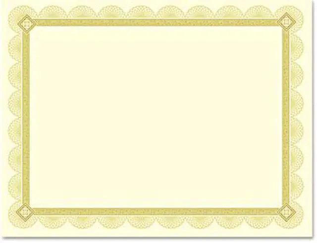 Alt view image 3 of 3 - Southworth CTP2V Premium Certificates, Ivory, Spiro Gold Foil Border, 66 lb,  8.5 x 11, 15/Pack