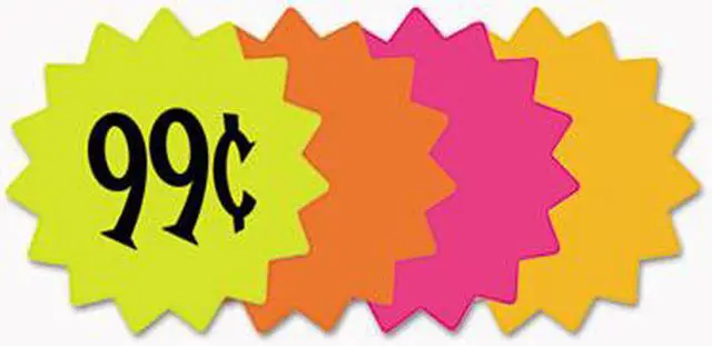 Main image of COSCO 090249 Die Cut Paper Signs, 4" Round, Assorted Colors, Pack of 60 Each