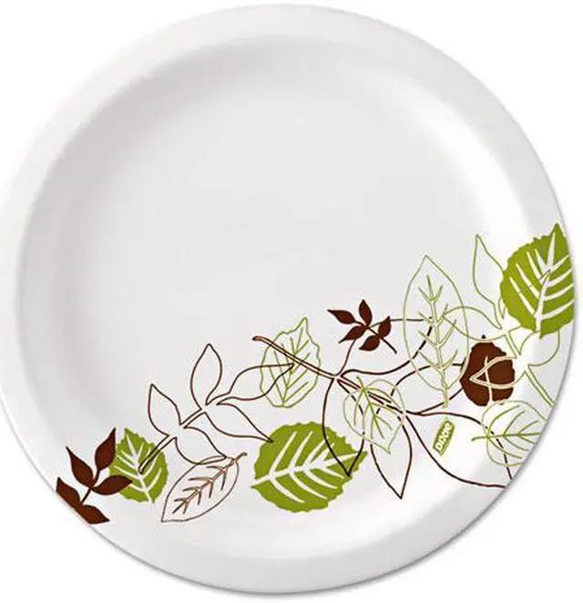 Main image of Dixie UX9WS Pathways Paper Plates, 8.5", WiseSize, Green/Burgundy, 500/Carton