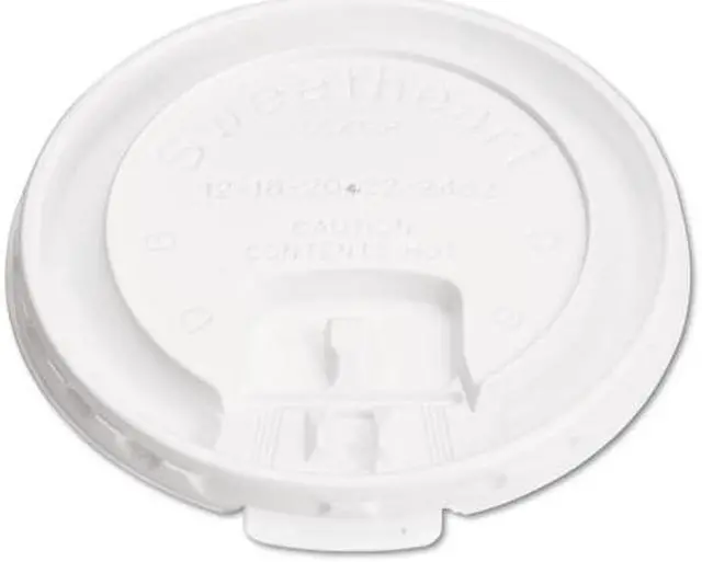 Main image of SOLO Cup Company LB3101 Liftback & Lock Tab Cup Lids for Foam Cups, 10 oz, White, 1000/Carton
