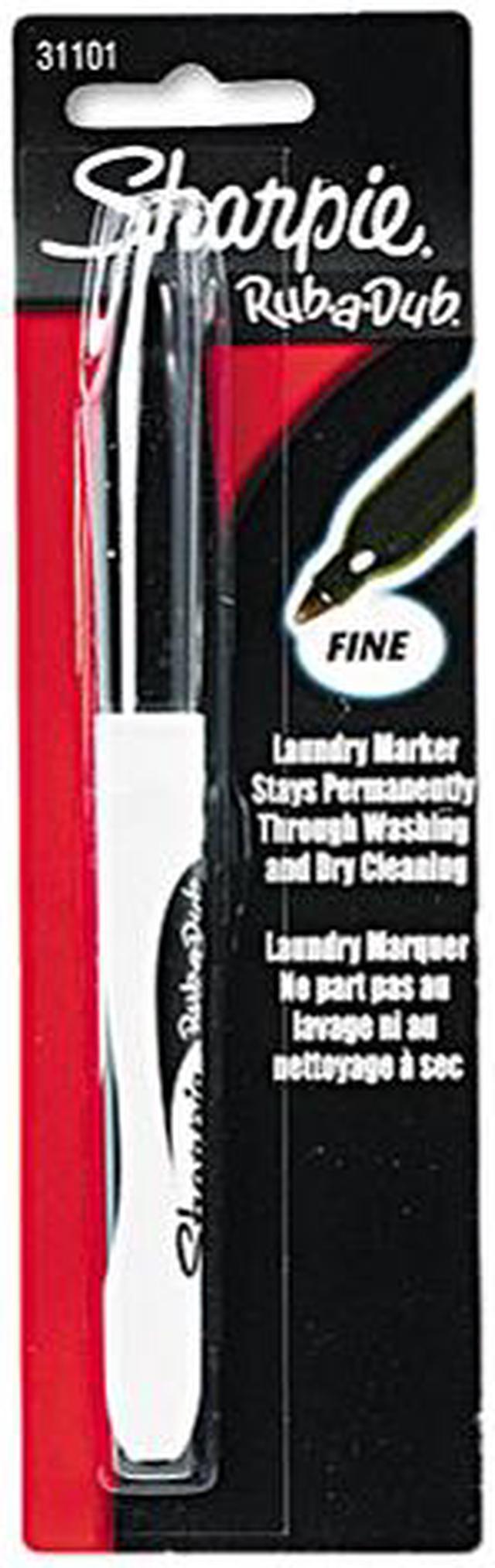 Sharpie 31101PP Rub-a-Dub Laundry Pen, Fine Point, Black 