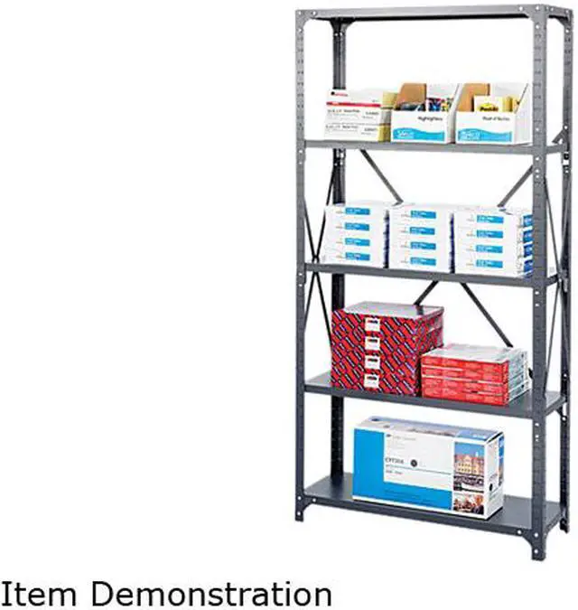 Main image of Safco 6269 Commercial Steel Shelving Unit, 6 Shelves, 36w x 18d x 75h, Dark Gray