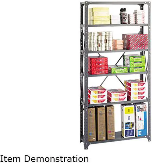 Main image of Safco 6268 Commercial Steel Shelving Unit, 6 Shelves, 36w x 12d x 75h, Dark Gray