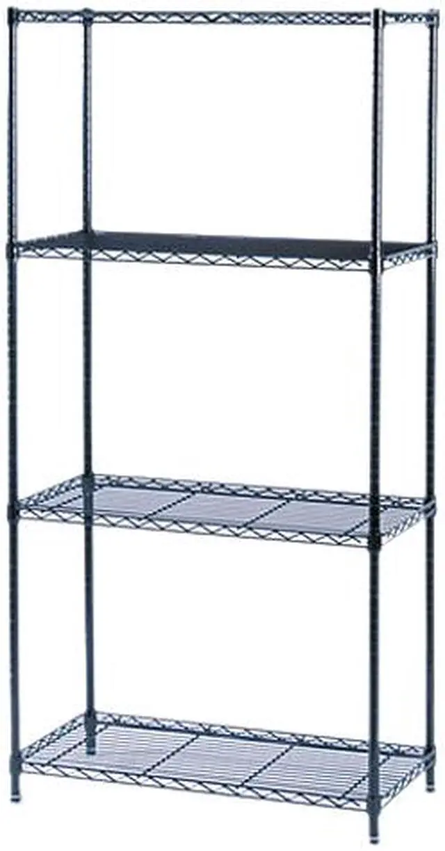 Main image of Safco 5276BL Commercial Wire Shelving, 4 Shelves, 36w x 18d x 72h, Black