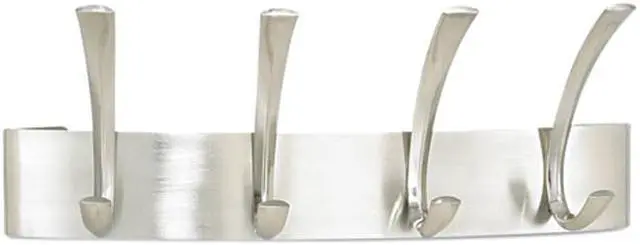 Main image of Safco 4205SL Metal Coat Racks, Silver, Steel, Wall Rack, Four Hooks