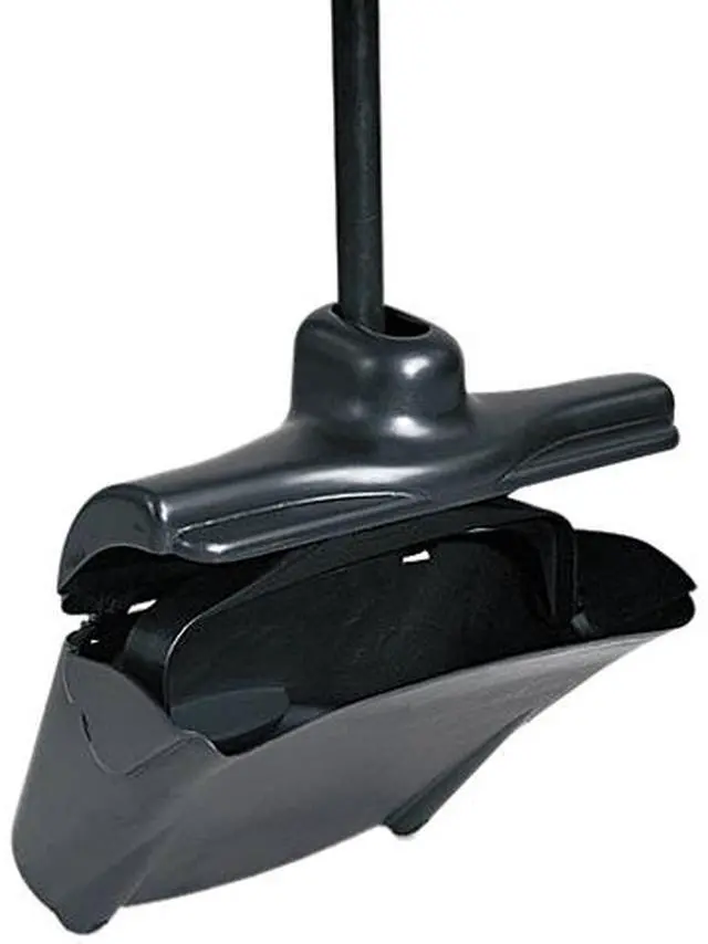Main image of Rubbermaid Commercial 253200BLA Lobby Pro Upright Dust Pan, w/Cover, 12 1/2"W, Plastic Pan/Metal Handle, Black