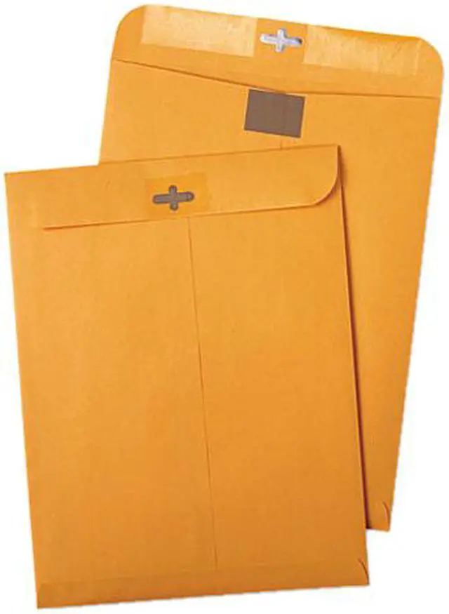 Main image of Quality Park QUA43568 Postage Saving Clear-Clasp Kraft Envelopes, 9 x 12, Light Brown, 100/Box