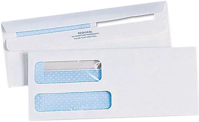 Main image of Quality Park Redi Seal Envelope #10 4 1/8 x 9 1/2 Double Window White 500/Box