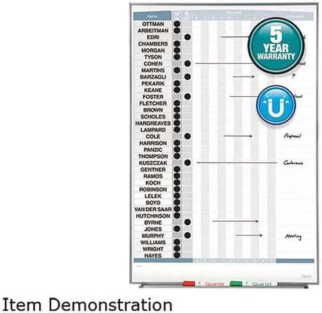 Alt view image 2 of 5 - Quartet 33705 Vertical Matrix Employee Tracking Board, 34" x 23", Aluminum Frame