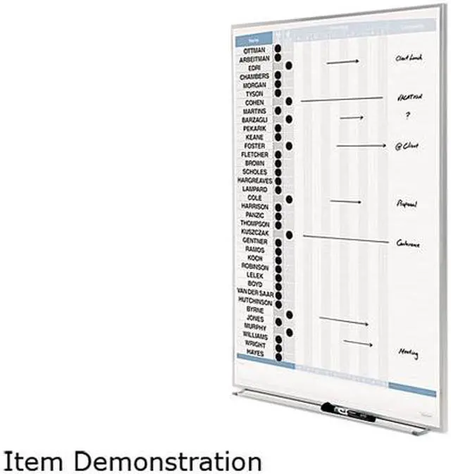Alt view image 3 of 5 - Quartet 33705 Vertical Matrix Employee Tracking Board, 34" x 23", Aluminum Frame