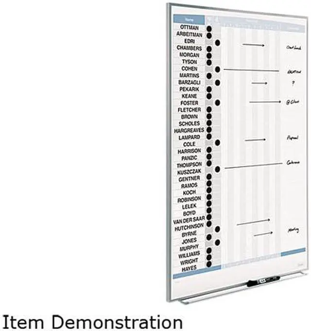 Alt view image 4 of 5 - Quartet 33705 Vertical Matrix Employee Tracking Board, 34" x 23", Aluminum Frame