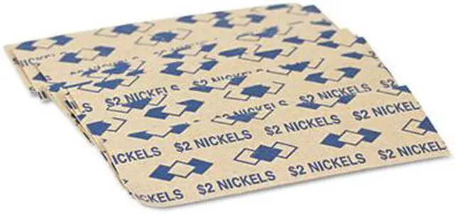 Main image of PM Company 53005 Tubular Coin Wrappers, Nickels, $2, Pop-Open Wrappers, 1000/Pack