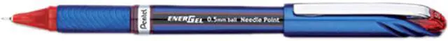 Main image of Pentel BLN25B EnerGel NV Liquid Roller Ball Stick Gel Pen, Red Ink, Needle