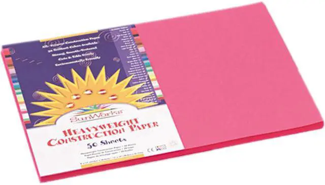 Main image of SunWorks 9107 Construction Paper, 58 lbs., 12 x 18, Hot Pink, 50 Sheets/Pack