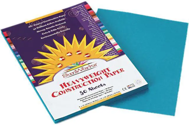 Main image of SunWorks 7703 Construction Paper, 58 lbs., 9 x 12, Turquoise, 50 Sheets/Pack