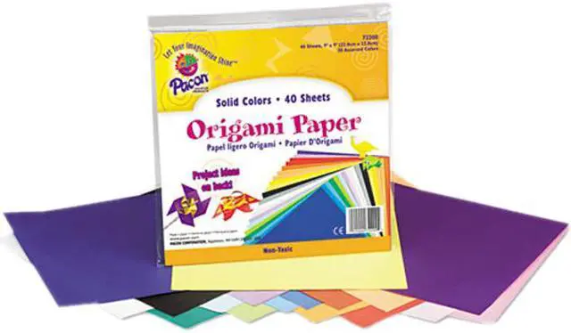 Main image of Pacon 72200 Origami Paper, 30 lbs., 9 x 9, Assorted Bright Colors, 40 Sheets/Pack