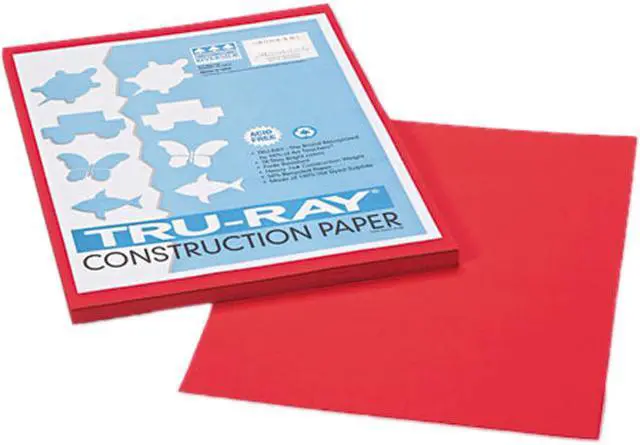 Main image of Pacon 103431 Tru-Ray Construction Paper, 76 lbs., 9 x 12, Festive Red, 50 Sheets/Pack
