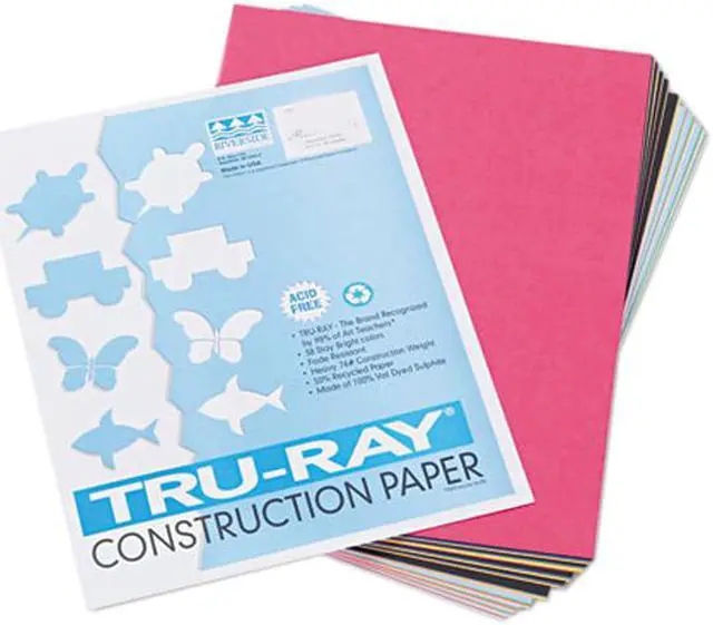Main image of Pacon 103031 Tru-Ray Construction Paper, 76 lbs., 9 x 12, Assorted, 50 Sheets/Pack