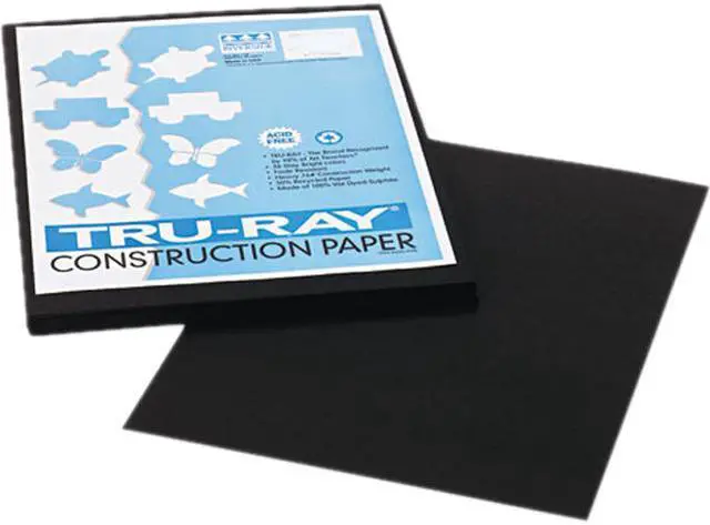 Main image of Pacon 103029 Tru-Ray Construction Paper, 76 lbs., 9 x 12, Black, 50 Sheets/Pack