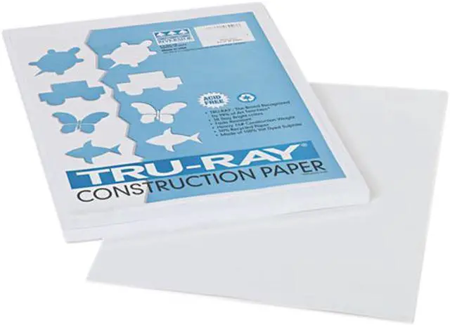 Main image of Pacon 103026 Tru-Ray Construction Paper, 76 lbs., 9 x 12, White, 50 Sheets/Pack