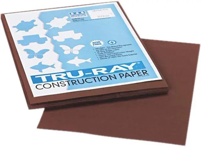 Main image of Pacon 103024 Tru-Ray Construction Paper, 76 lbs., 9 x 12, Dark Brown, 50 Sheets/Pack