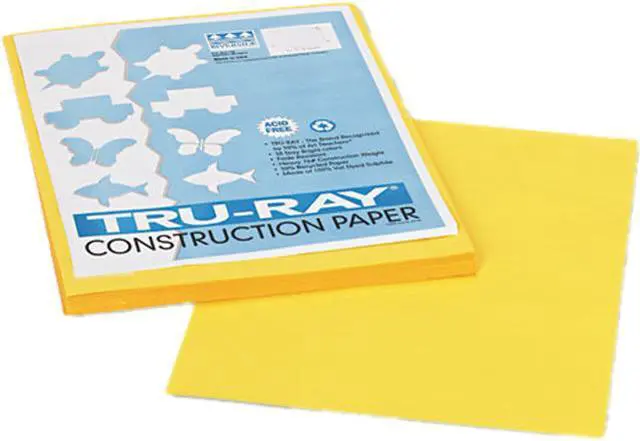 Main image of Pacon 103004 Tru-Ray Construction Paper, 76 lbs., 9 x 12, Yellow, 50 Sheets/Pack
