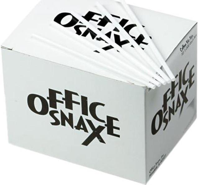 Office Snax STR5 Plastic Stir Sticks, 5, Plastic, White, 1000/Box 